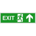 Rettungsschild - nachleuchtend Symbol: Rettungsweg aufwärts