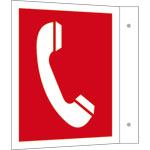 Brandschutzschild - Fahne - langnachleuchtend Brandmeldetelefon