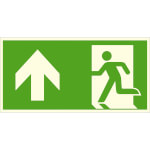 Fluchtwegschild - langnachleuchtend Notausgang links, aufwärts bzw. geradeaus (Kombischild)