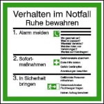 Aushang - nachleuchtend Verhalten im Notfall
