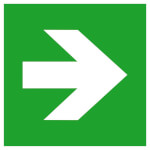 Fluchtweg/Erste Hilfe- Zusatzschild - langnachleuchtend Richtungsangabe gerade