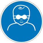 Gebotsschild Augenabschirmung für Patienten tragen