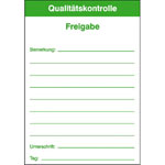 Qualitätskennzeichnungsetiketten Text: Qualitätskontrolle - Freigabe -