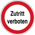 Hinweisschild zur Betriebskennzeichnung Zutritt verboten
