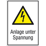Warn-Kombischild Anlage unter Spannung