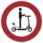 Verbotsschild Durchfahrt für E-Scooter verboten