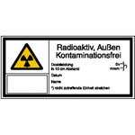 Warn-Kombischild / Strahlenschutz Radioaktiv, Außen Kontaminationsfrei