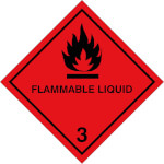 SafetyMarking Gefahrzettel nach ADR Klasse 3, Entzündbare flüssige Stoffe Flammable Liquid