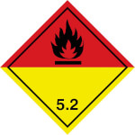 SafetyMarking Gefahrzettel nach ADR Klasse 5.2, Organische Peroxide