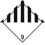 SafetyMarking Gefahrzettel nach ADR Klasse 9, Verschiedene gefährliche Stoffe und Gegenstände