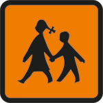 Schulbusschild, magnetisch aus selbsthaftender Magnetfolie