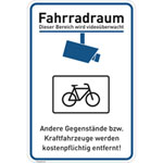 Hinweisschild Fahrradraum - Nur für Fahrräder - Videoüberwachung