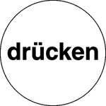 Türschilder Drücken-weiß / schwarz