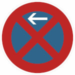 Verkehrsschild / Betriebs- und Privatkennzeichnung Absolutes Haltverbot, Anfang oder Ende