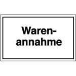 Hinweisschild zur Betriebskennzeichnung Warenannahme