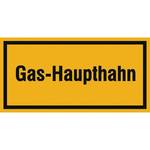 Hinweisschild zur Betriebskennzeichnung Gas-Haupthahn