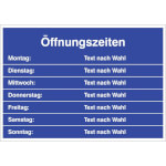 Türschild Öffnungszeiten zur individuellen Beschriftung