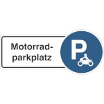 Hinweisschild Motorradparkplatz