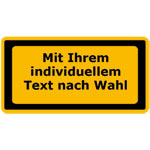 Warn-Zusatzschild - Laserkennzeichnung mit Text nach Wahl