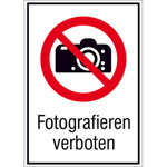 Verbots-Kombischild Fotografieren verboten