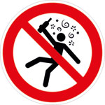 Verbotsschild Verboten für Menschen im Rauschzustand