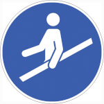 Gebotsschild, Handlauf benutzen,