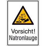Warn-Kombischild Vorsicht! Natronlauge