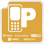 Parkticket Vignette Hinterglasaufkleber Easypark, Parco, yellowbrick, Parkster, paybyphone