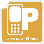 Parkticket Parco Vignette Hinterglasaufkleber ich parke mit Parco