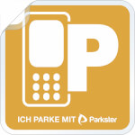 Parkticket Parkster Vignette Hinterglasaufkleber ich parke mit Parkster