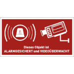 Video Infozeichen -  Betriebskennzeichnung Objekt alarmgesichert und videoüberwacht,