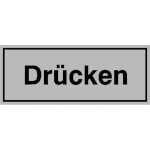 Türschilder Drücken-silber / schwarz