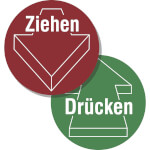 Türschild, zweiseitig Drücken / Ziehen mit Pfeil outline
