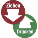 Türschild, zweiseitig Drücken / Ziehen mit Pfeil