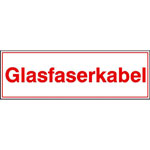 Hinweisschild auf Bogen Glasfaserkabel