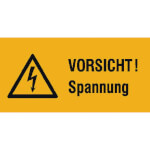 Warn-Kombischild auf Bogen Vorsicht Spannung