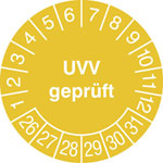 Prüfplaketten - UVV geprüft in Jahresfarbe