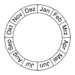 Monatsgrundplakette Januar - Dezember