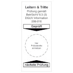 Grundplakette für Leitern und Tritte Prüfung gem. BetrSichV, DGUV