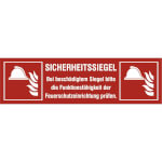 Sicherheitssiegel Text: Bei beschädigtem Siegel bitte die Funktionsfähigkeit der