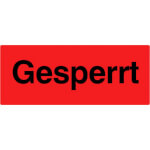 Qualitätskennzeichnungsetiketten Gesperrt Papier selbstklebend, tagesleuchtrot/schwarz, 