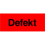 Qualitätskennzeichnungsetiketten Text: Defekt
