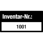 Inventaretiketten Inventar-Nr.: