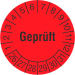 Prüfplakette Geprüft Farbe: rot