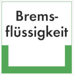 Abfallkennzeichnung - Textschild Bremsflüssigkeit