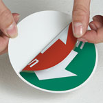 Türschild langnachleuchtend Motiv: Drücken / Ziehen mit Pfeilen, doppelseitig bedruckt,