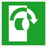 Fluchtwegschild - langnachleuchtend Öffnung durch Rechtsdrehung