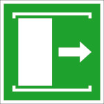 Fluchtwegschild - langnachleuchtend Schiebetür öffnet nach rechts