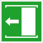 Fluchtwegschild - langnachleuchtend Schiebetür öffnet nach links