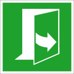 Fluchtwegschild - langnachleuchtend Tür öffnet durch Ziehen auf der linken Seite